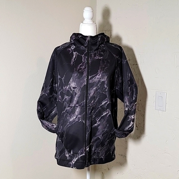 Nike Spotlight Marbled Full Zip Hoodie Jacket Dri-Fit Kangaroo Pockets Black L - Picture 6 of 16